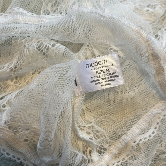 Modern Movement Elegant Boho Lace Sheer Top - White - Picture 7 of 8